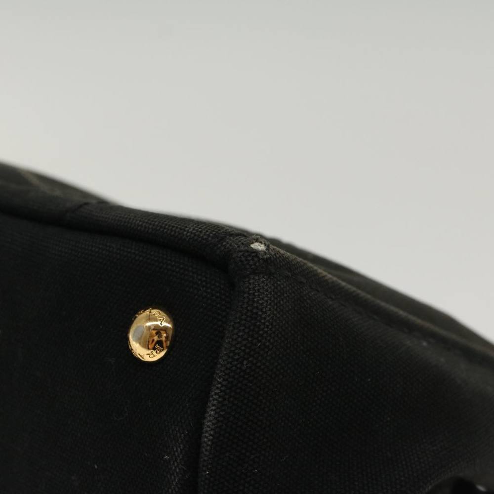 PRADA Canapa PM Hand Bag Canvas Black Auth 48253 - Picture 8 of 16